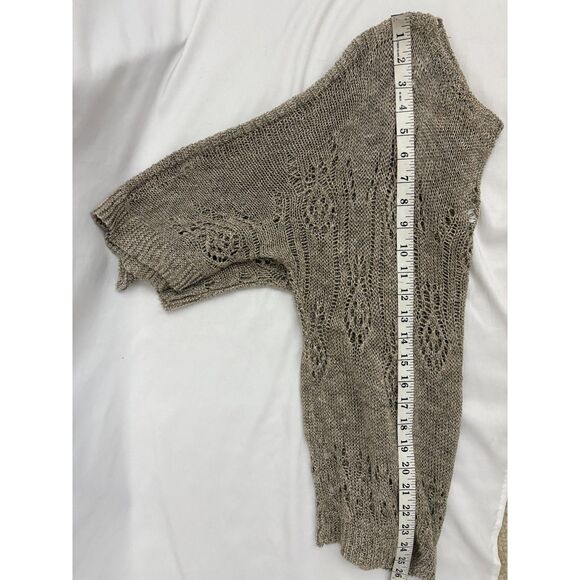 Max Studio Brown Summer Sweater Linen Blend Lagenlook Size XS Classic Knit Basic - Picture 8 of 8